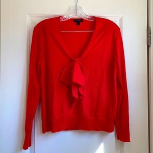 J Crew bow front wool sweater M